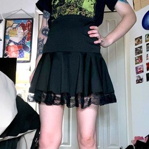 goth lace skirt
